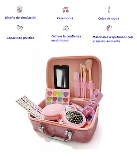 Foto 2 | Juego de Maquillaje para Niñas Lavable 24 Piezas Rosa