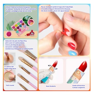 Foto 3 | Juego de Maquillaje para Niñas Lavable 24 Piezas Rosa