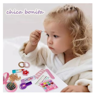 Foto 4 | Juego de Maquillaje para Niñas Lavable 24 Piezas Rosa