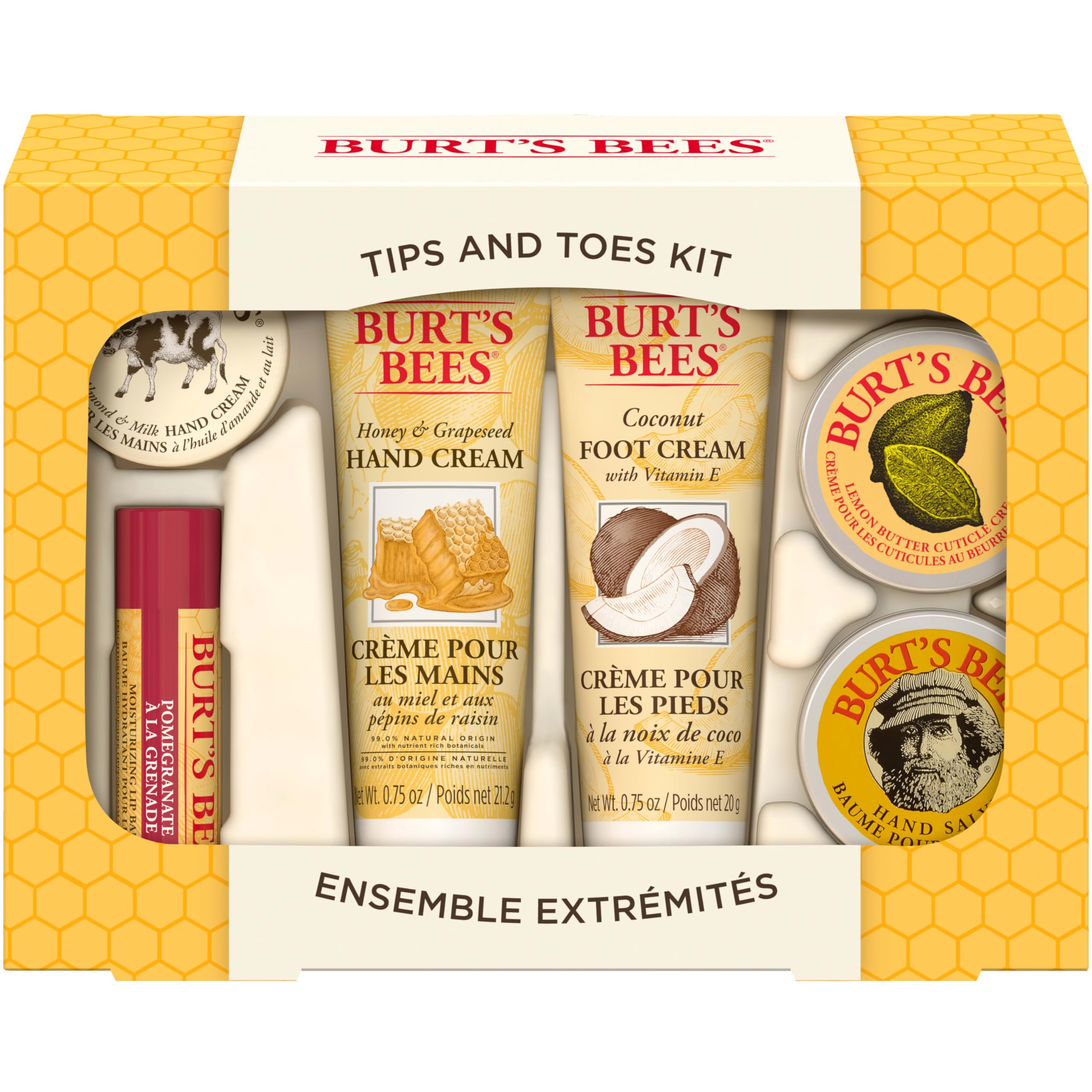 Set De Regalo Burt's Bees Tips And Toes Con 6 Productos De Tamaño De Viaje - Venta Internacional.