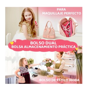 Foto 4 | Juguetes Princesas Maquillaje Niña Con Teléfono Y Billeteras Rosa