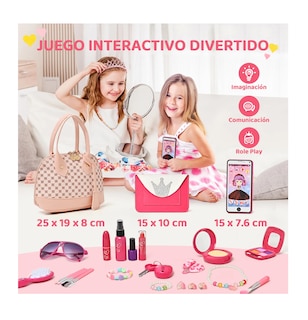 Foto 5 | Juguetes Princesas Maquillaje Niña Con Teléfono Y Billeteras Rosa