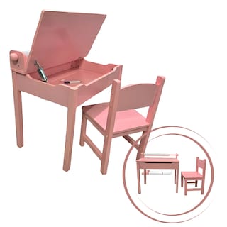 Foto 2 | Escritorio de Madera Rosa para Niña