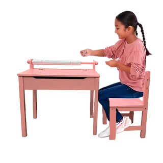 Foto 3 | Escritorio de Madera Rosa para Niña