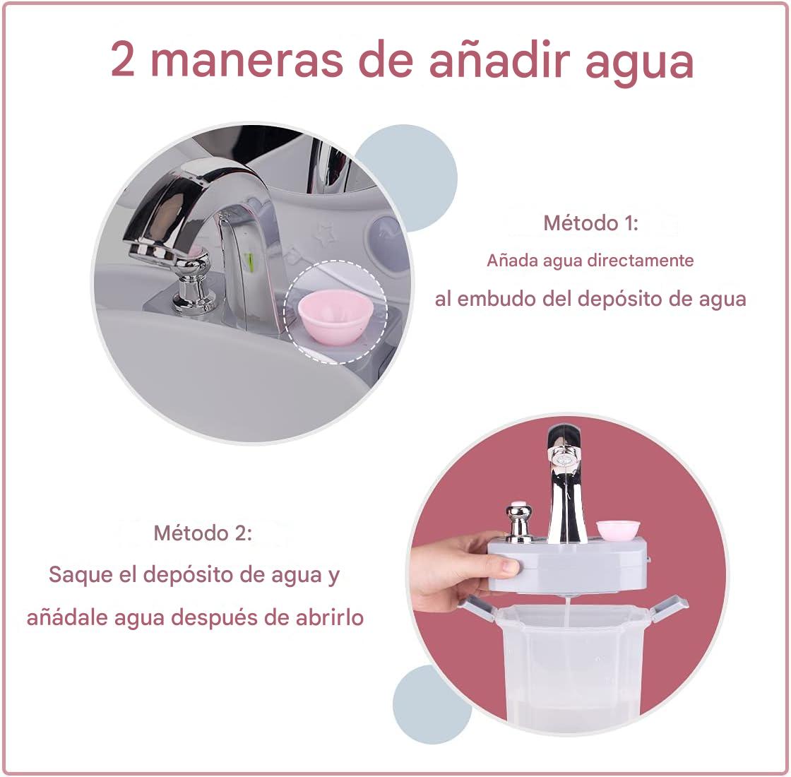 Foto 8 | Juguete Tocador De Baño Infantil Aeiou 63592 3 En 1 Musical Rosa/rojo