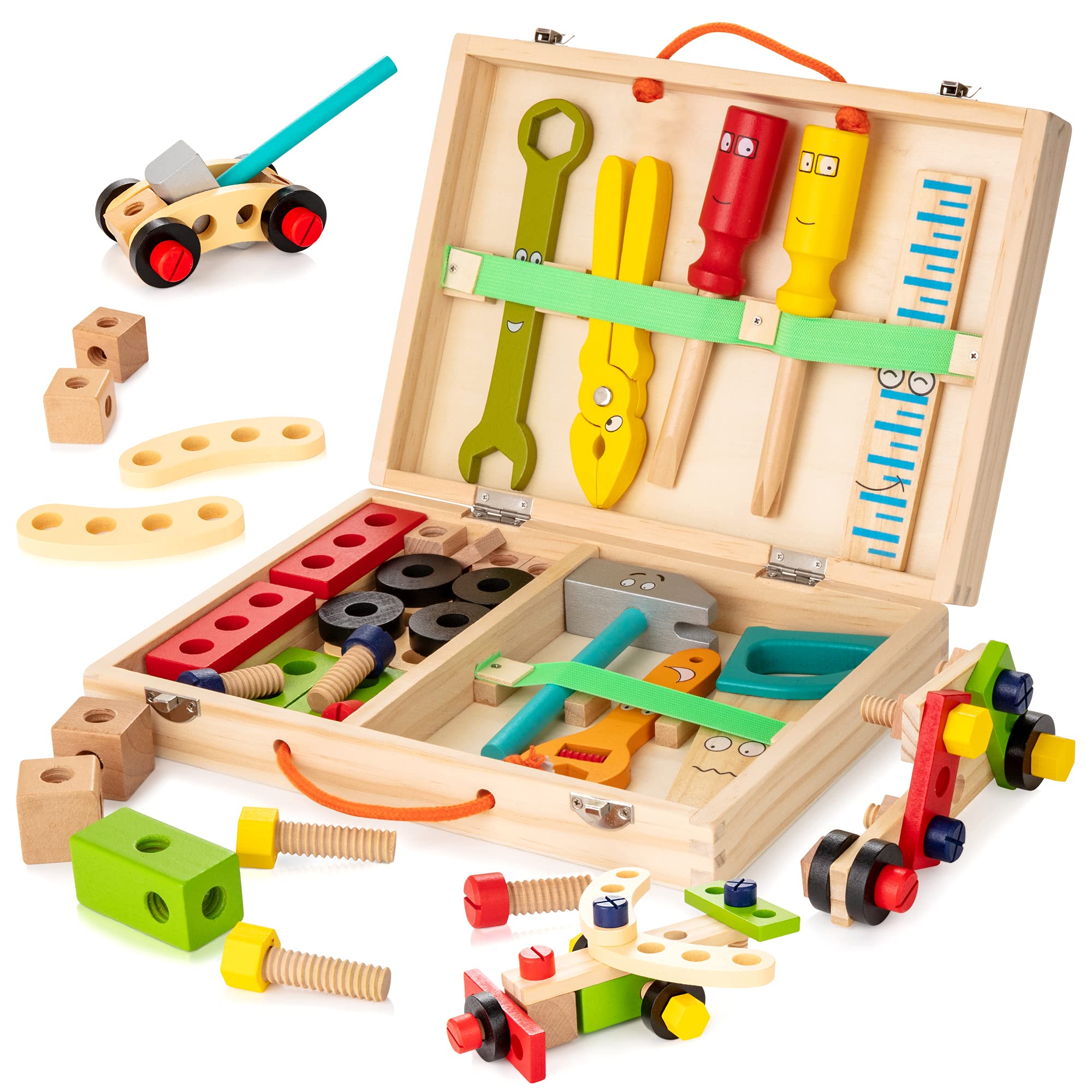 Foto 2 pulgar | Venta Internacional - Juego De Herramientas Kidwill De Madera Para Niños Pequeños Con Caja De Herramientas De 3 A 7 A