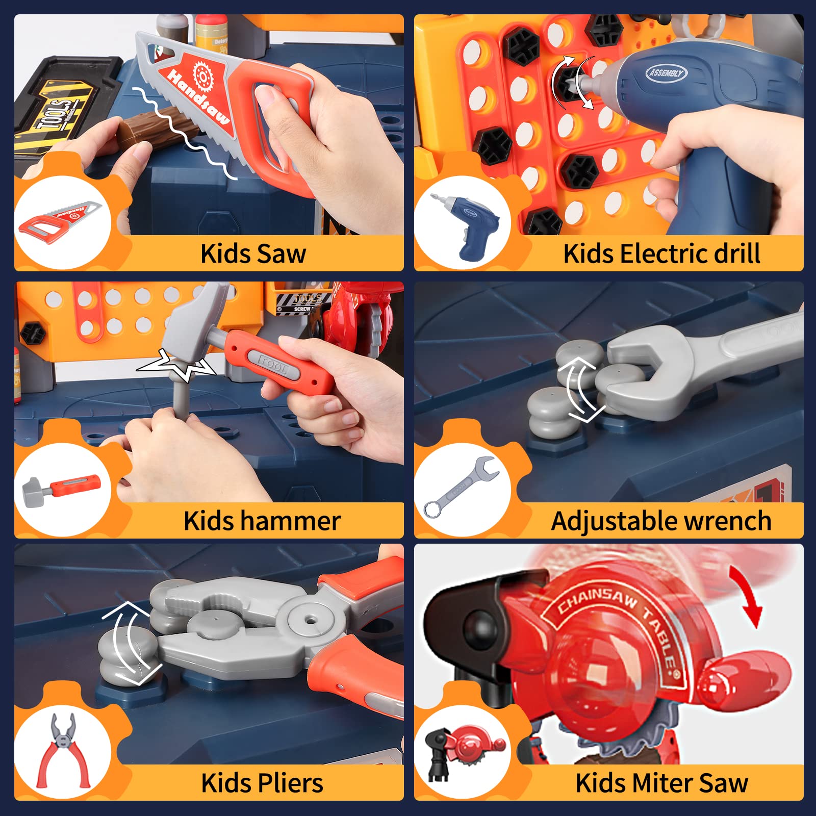 Foto 2 | Venta Internacional - Banco De Herramientas Para Niños Deejoy Transformable Con Taladro Eléctrico