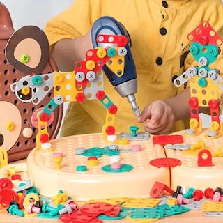 Foto 2 | Caja de Herramientas de Juguete Keolaa Magic Montessori Play con Taladro Eléctrico - Venta Internacional