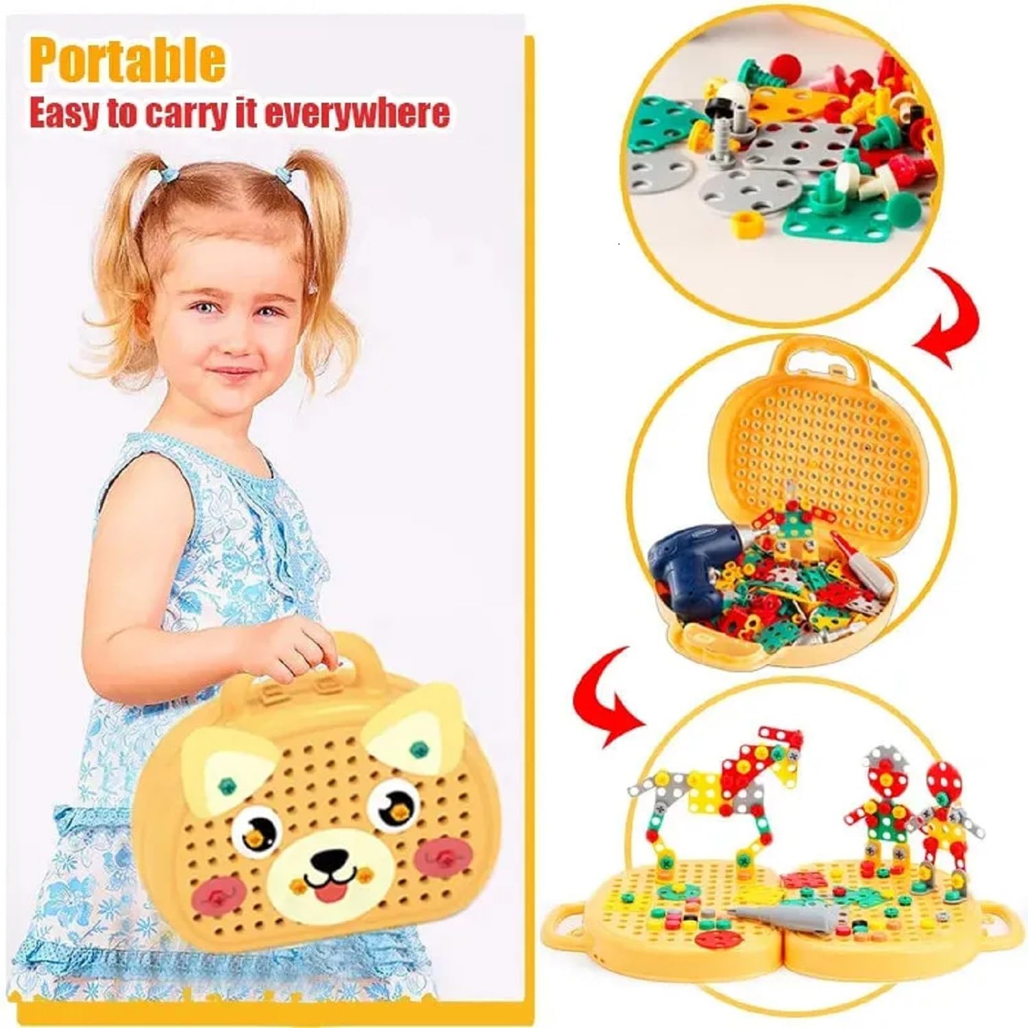 Foto 6 pulgar | Caja de Herramientas de Juguete Keolaa Magic Montessori Play con Taladro Eléctrico - Venta Internacional