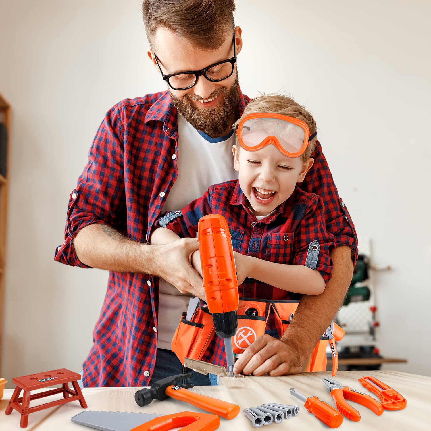 Foto 6 | Juego De Herramientas Toy Life Kids Para Niños De 4 A 6 Años Con Cinturón De Herramientas Y Taladro - Venta Interna