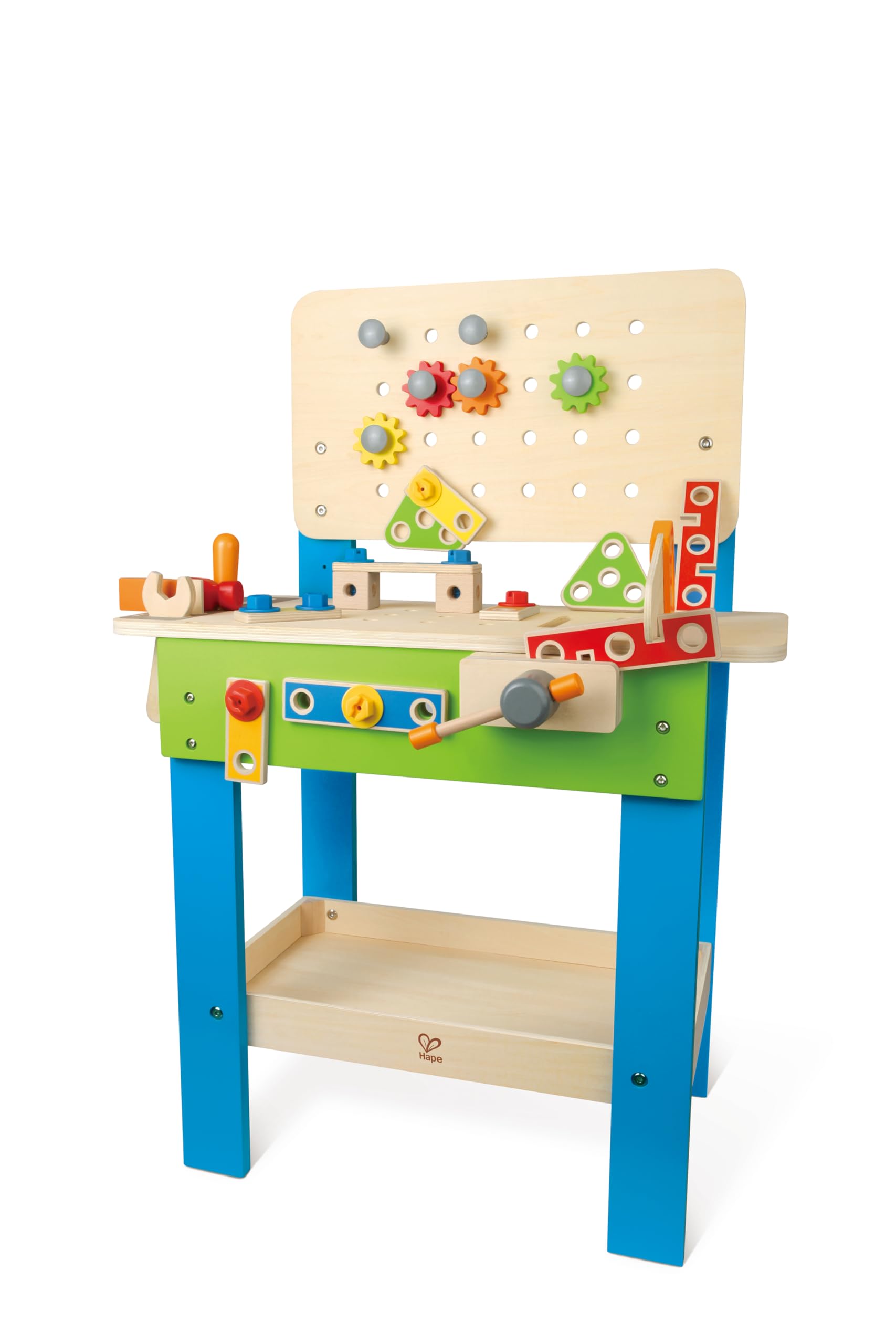 Banco De Herramientas De Madera Workbench Toy Hape Master Con Juego De 35 Piezas - Venta Internacional.