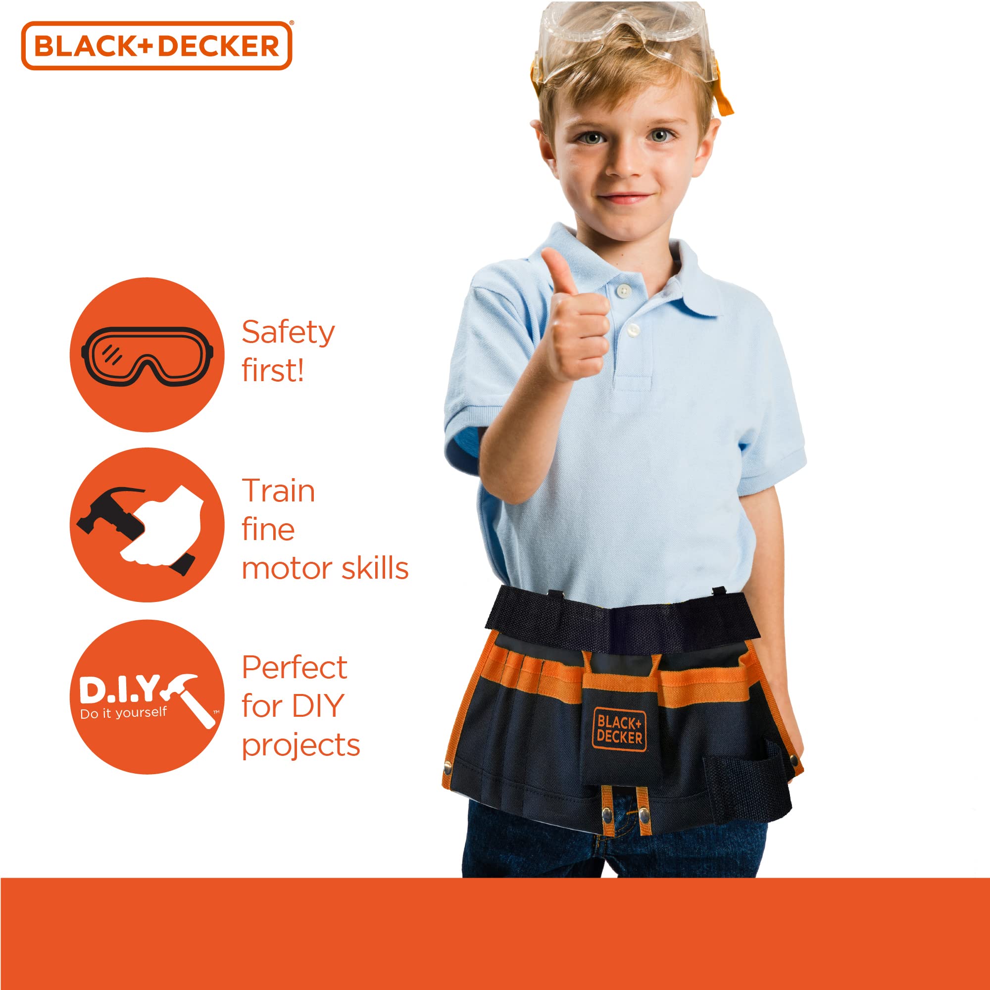 Foto 5 pulgar | Cinturón De Herramientas Black & Decker Para Niños Con Correa Ajustable Para Juegos De Simulación - Venta Internacion