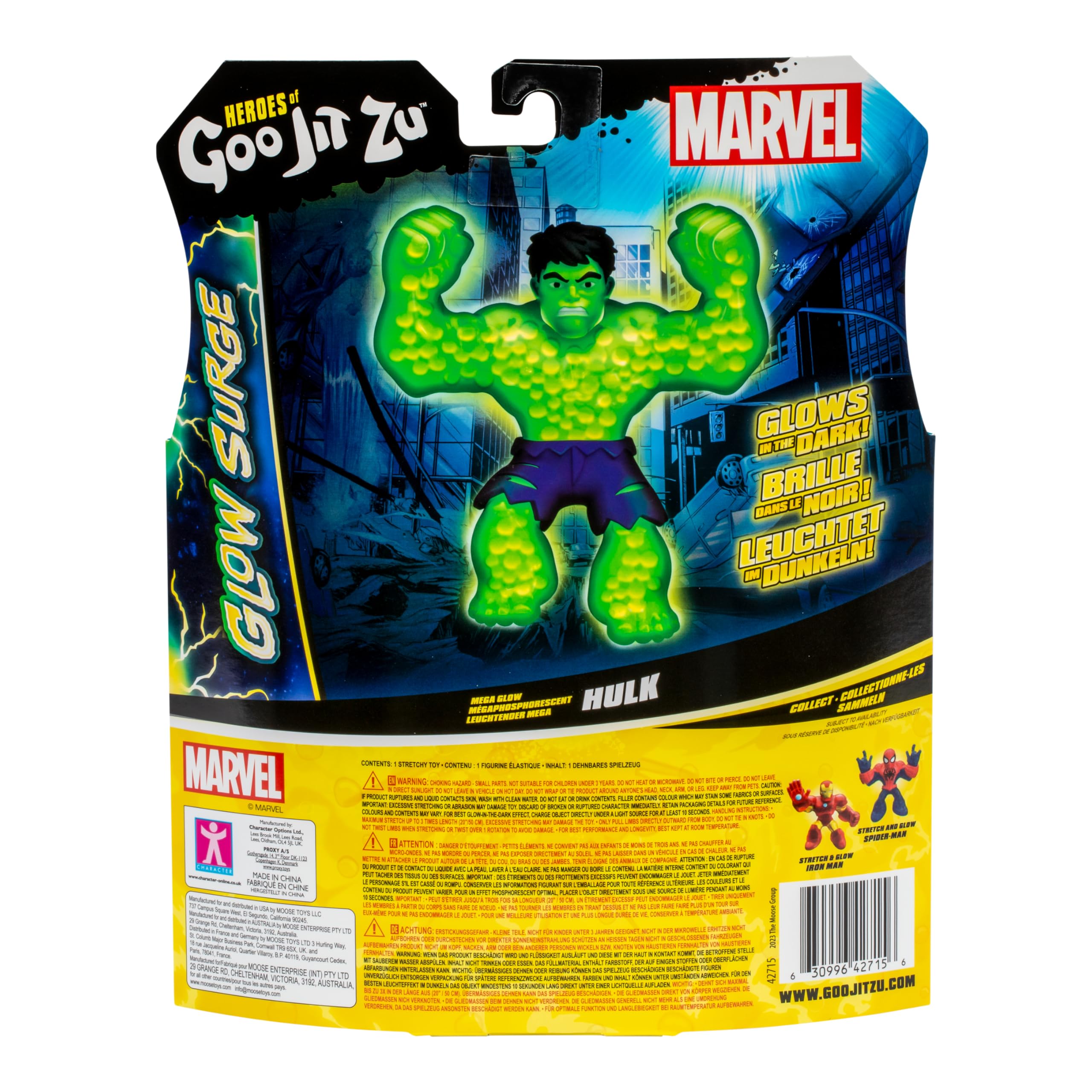Foto 3 | Figura De Acción Heroes Of Goo Jit Zu Glow Surge Mega Glow Hulk - Venta Internacional.