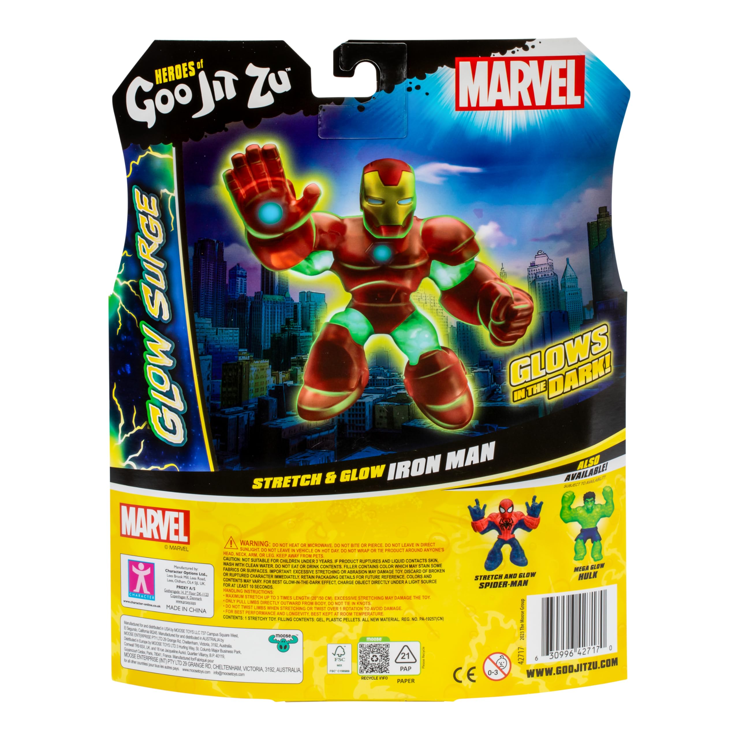 Foto 4 pulgar | Figura De Acción Heroes Of Goo Jit Zu Glow Surge Iron Man - Venta Internacional.