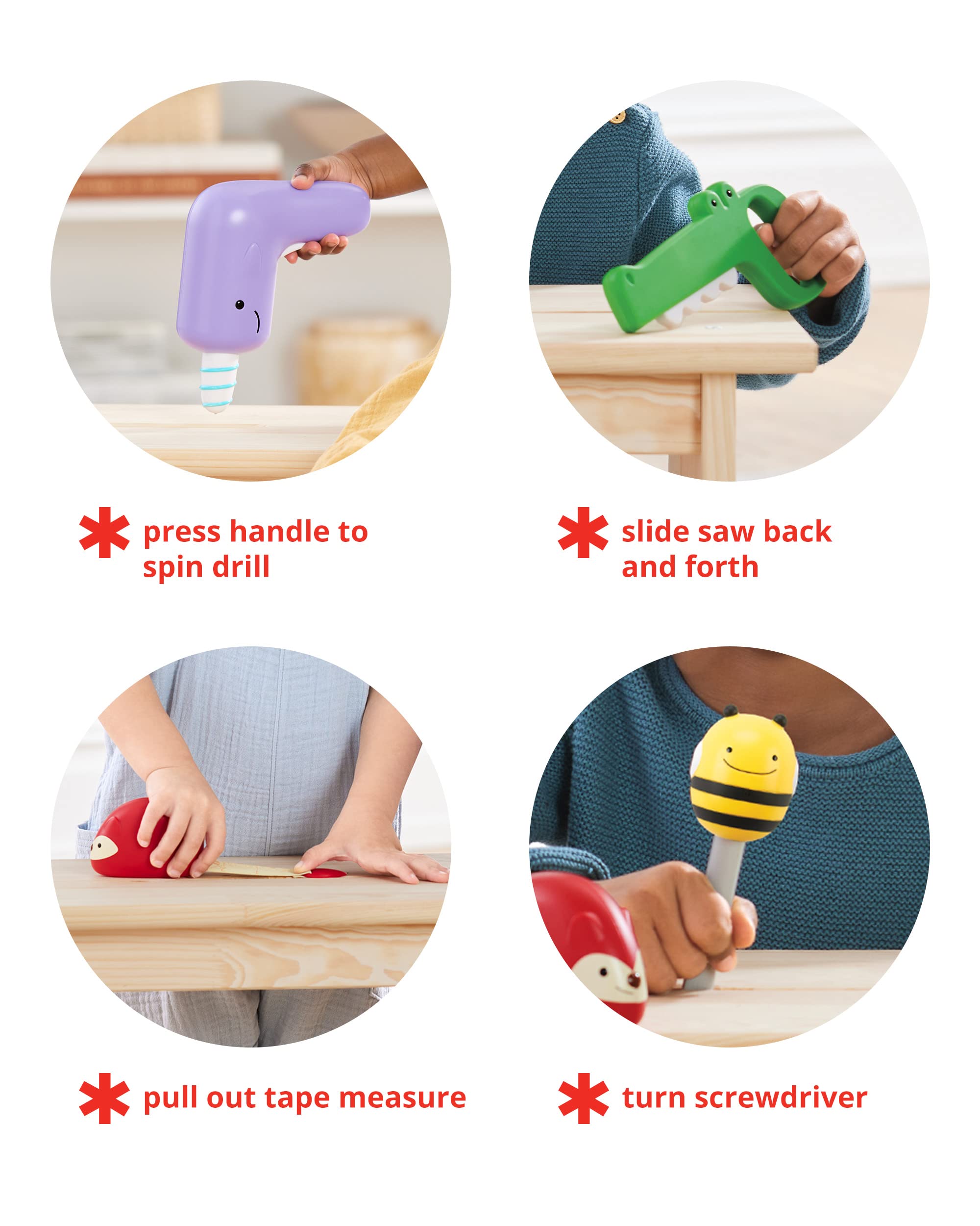 Foto 4 pulgar | Juego De Herramientas De Juguete Skip Hop Zoo Crew De 4 Piezas Para Niños Pequeños De 2 Años - Venta Internacional.