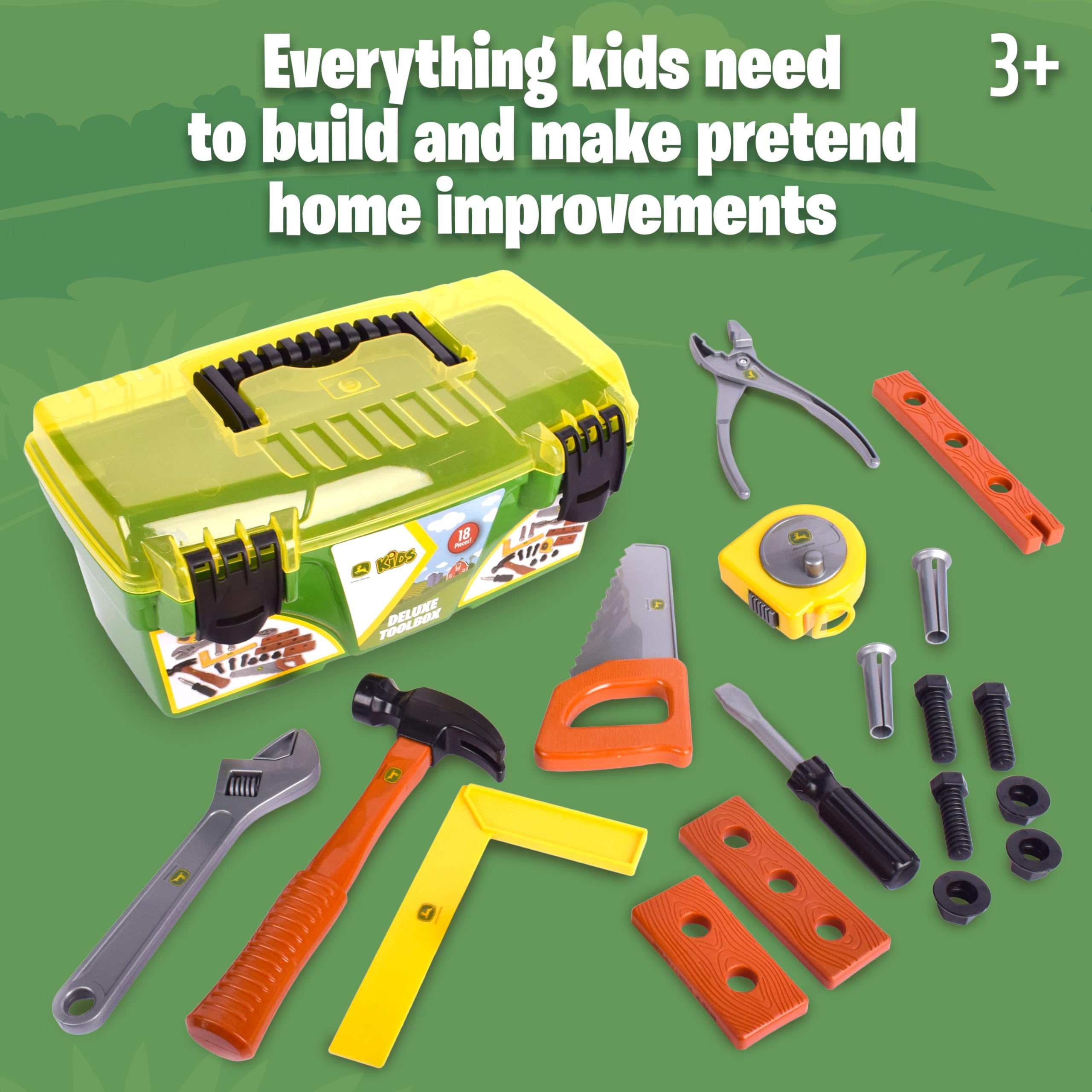 Foto 6 pulgar | Caja De Herramientas Construction Playset John Deere Deluxe, 18 Piezas - Venta Internacional.