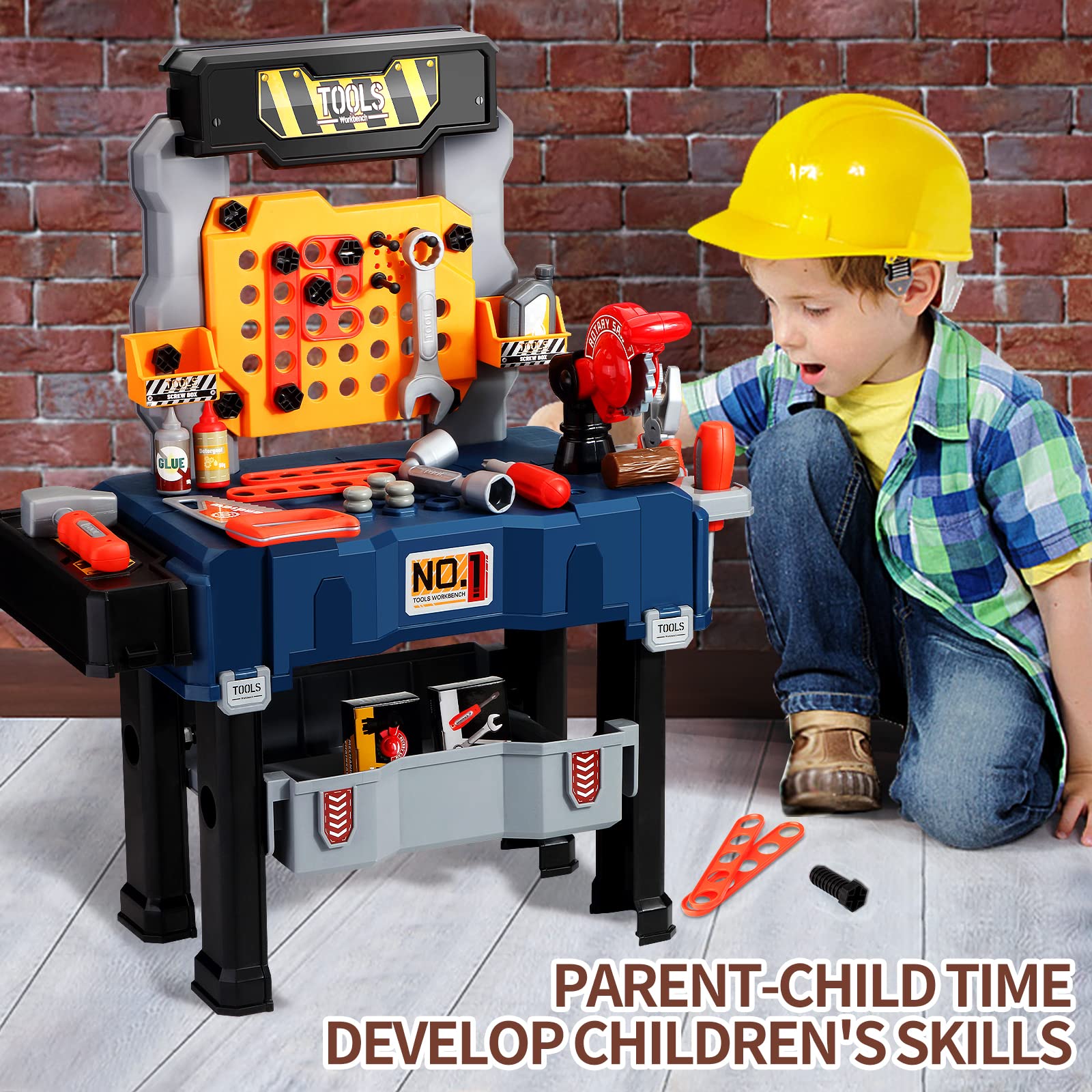 Foto 7 pulgar | Banco De Herramientas Para Niños Deejoy Con Herramientas Realistas Y Taladro Eléctrico - Venta Internacional.