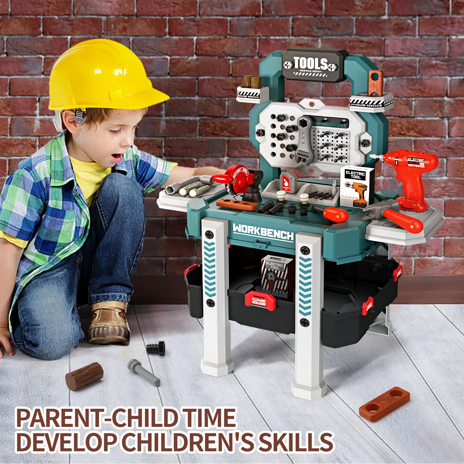 Foto 7 pulgar | Banco de Herramientas de Juguete Deejoy Pretend Play con 79 Herramientas - Venta Internacional