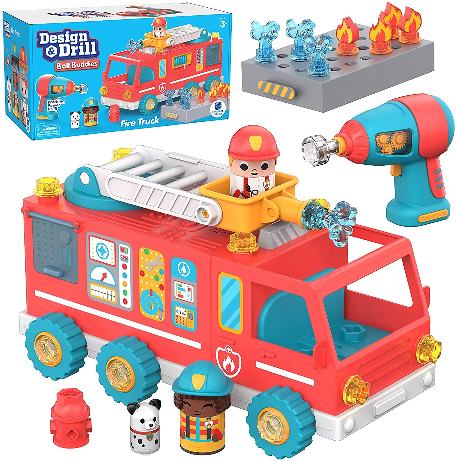 Take Apart Toy Educational Insights Diseña Y Perfora Un Camión De Bomberos - Venta Internacional.