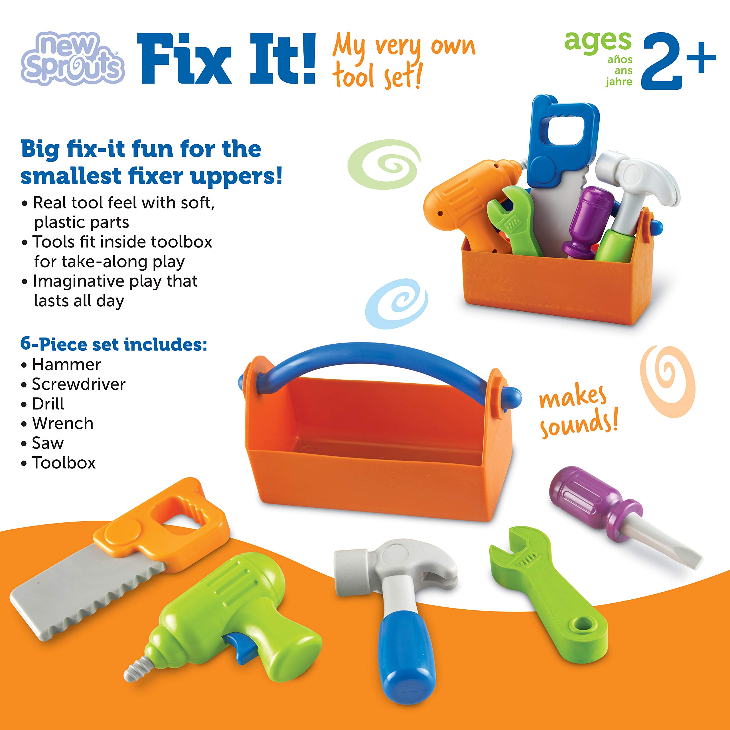 Foto 7 pulgar | Juego De Herramientas De Juguete, Recursos De Aprendizaje, New Sprouts Fix It! Más De 2 Años - Venta Internacional.