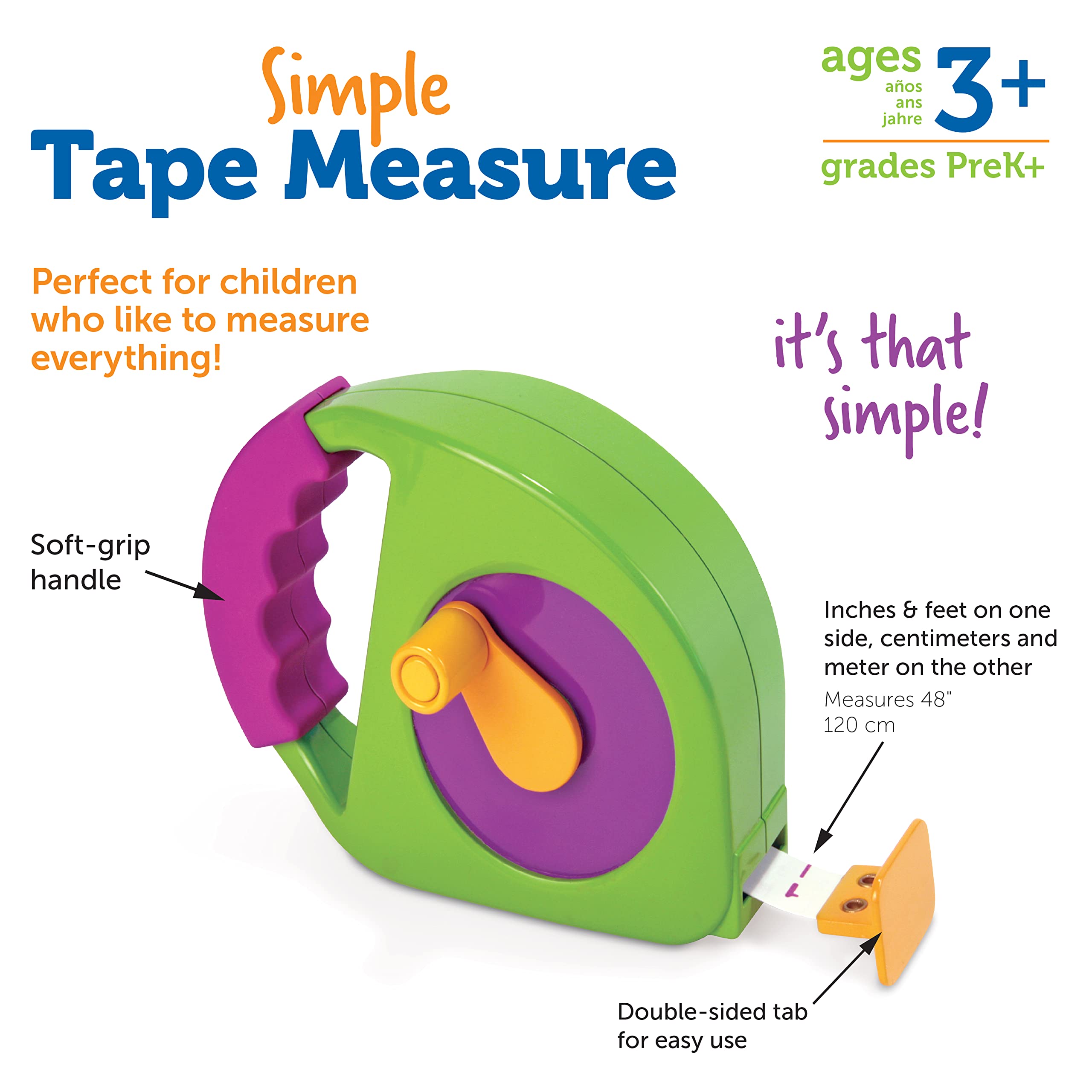 Foto 5 | Tape Measure Learning Resources, Juguete Retráctil Simple De 4 Pies - Venta Internacional.
