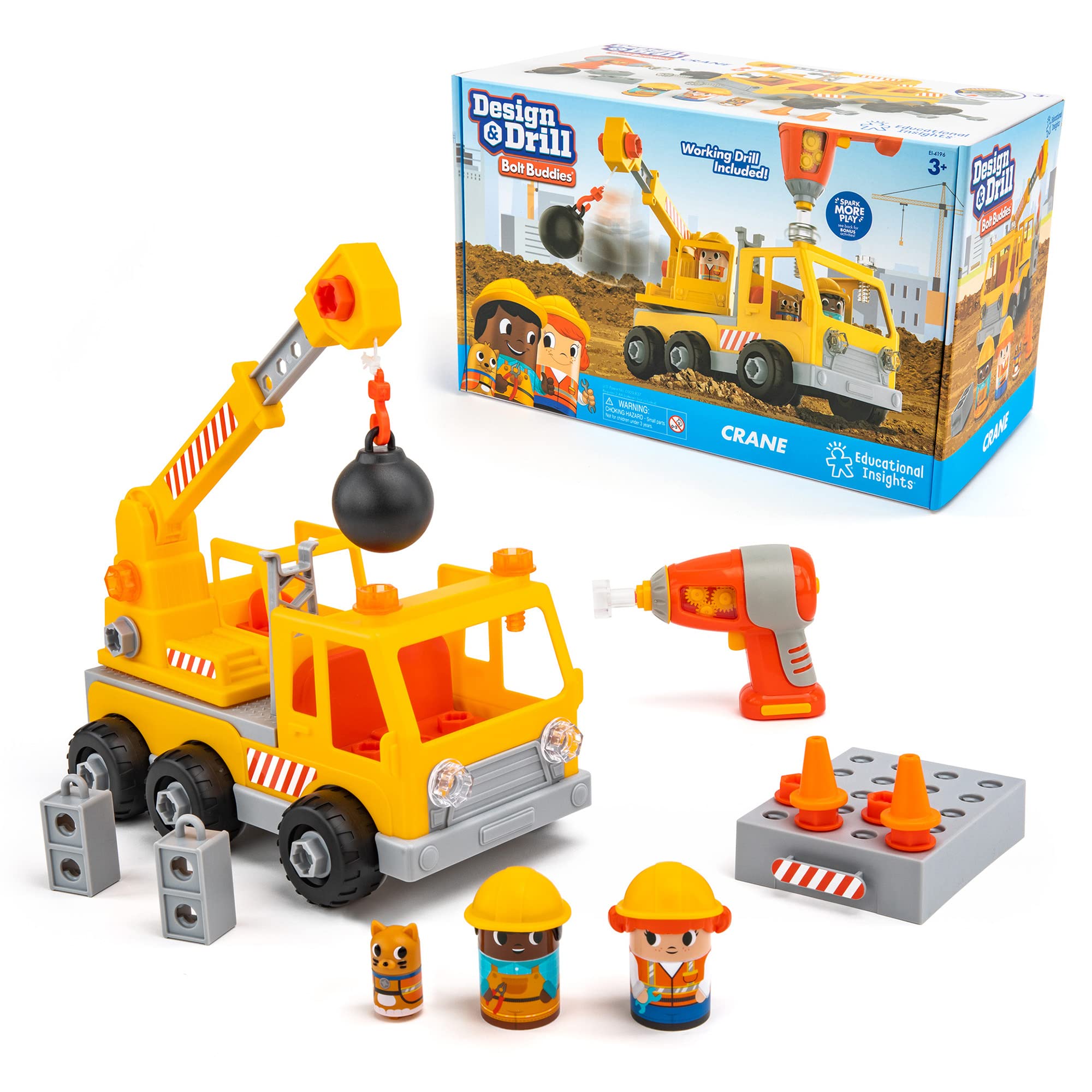 Take Apart Toy Educational Insights Design & Drill Crane 3+ - Venta Internacional.