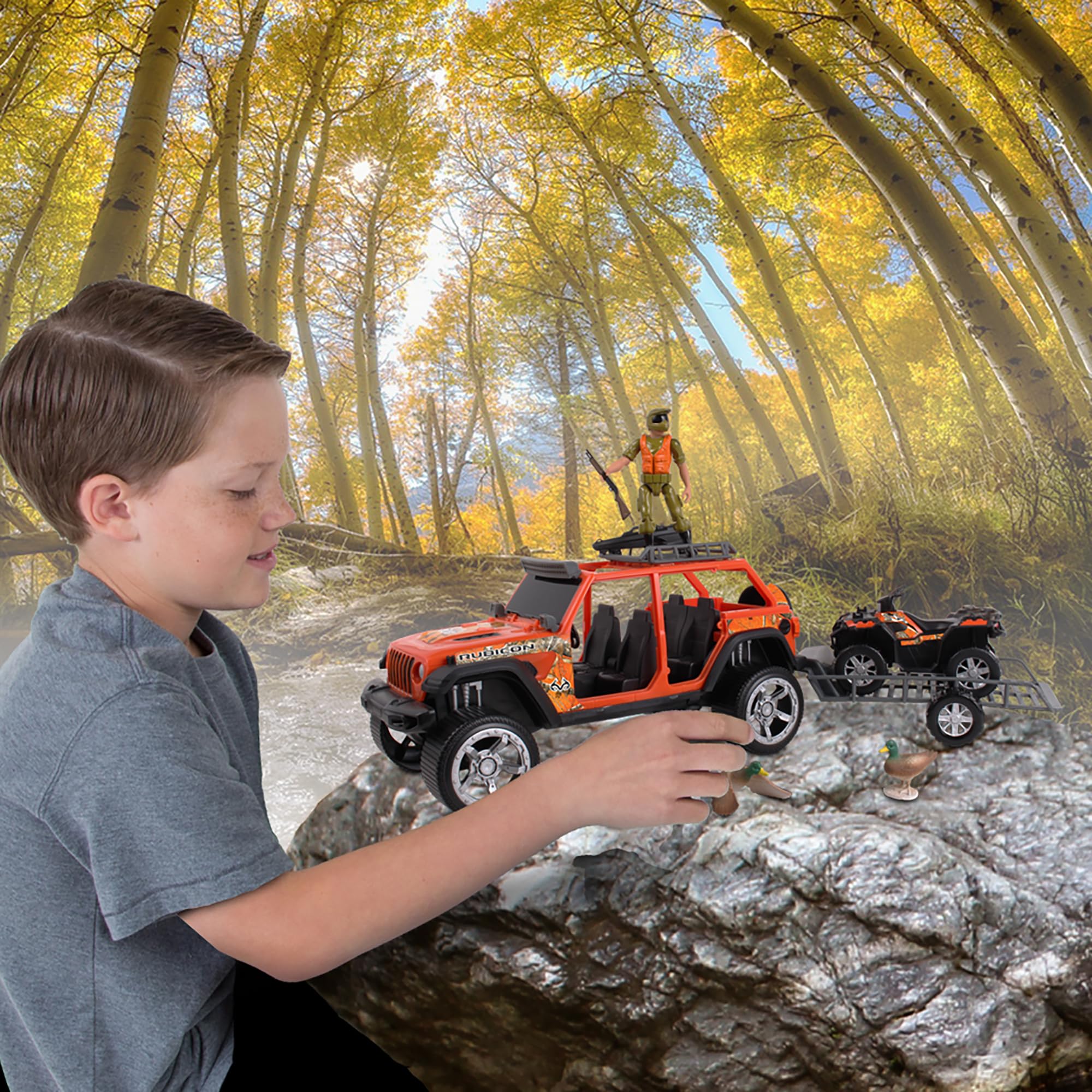 Foto 4 pulgar | Playset Nkok Realtree a Escala 1/18 con Jeep Wrangler RT y ATV - Venta Internacional
