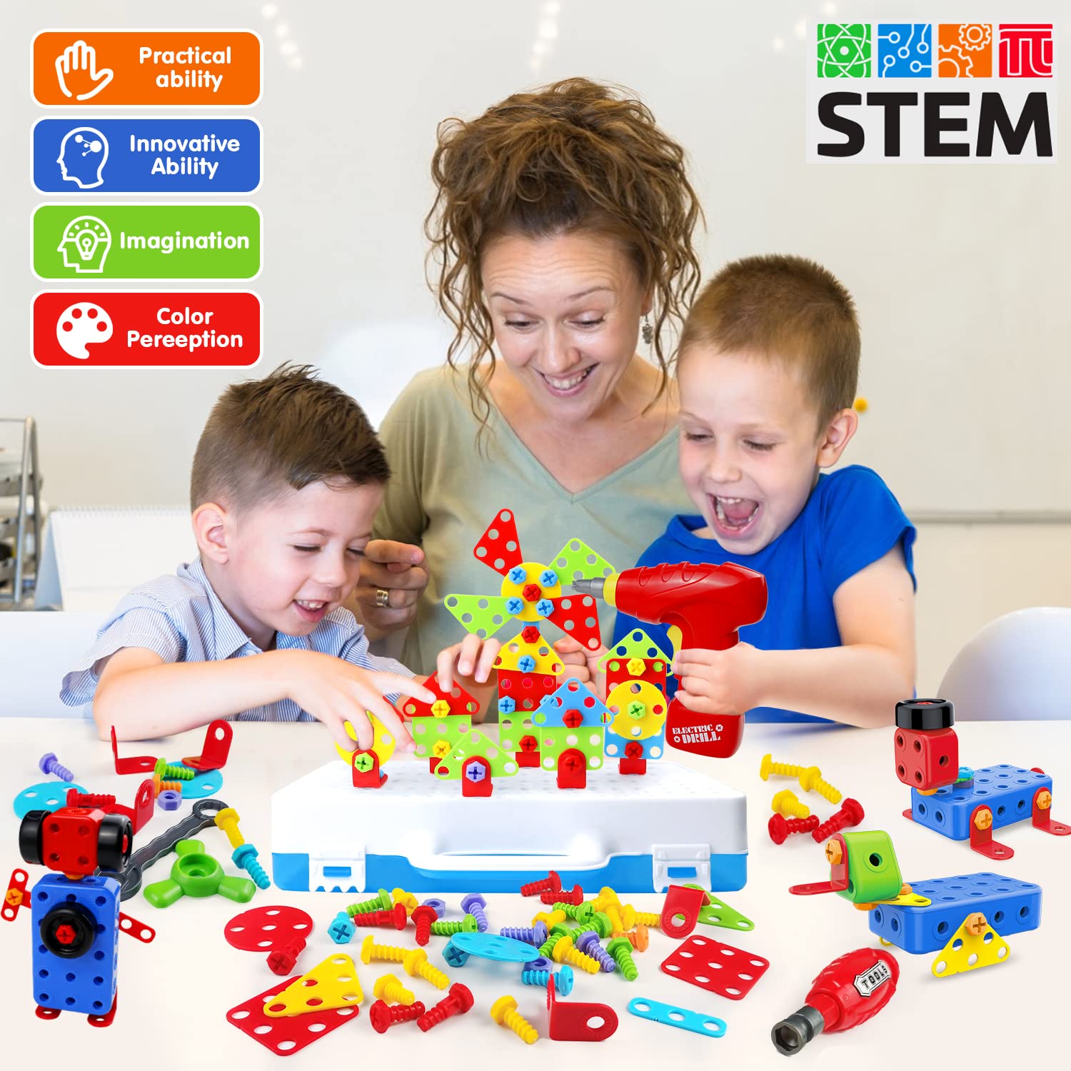 Foto 7 pulgar | Juego De Brocas De Construcción Aotipol Stem Toy 232 Piezas Para Niños De 3 A 8 Años - Venta Internacional.