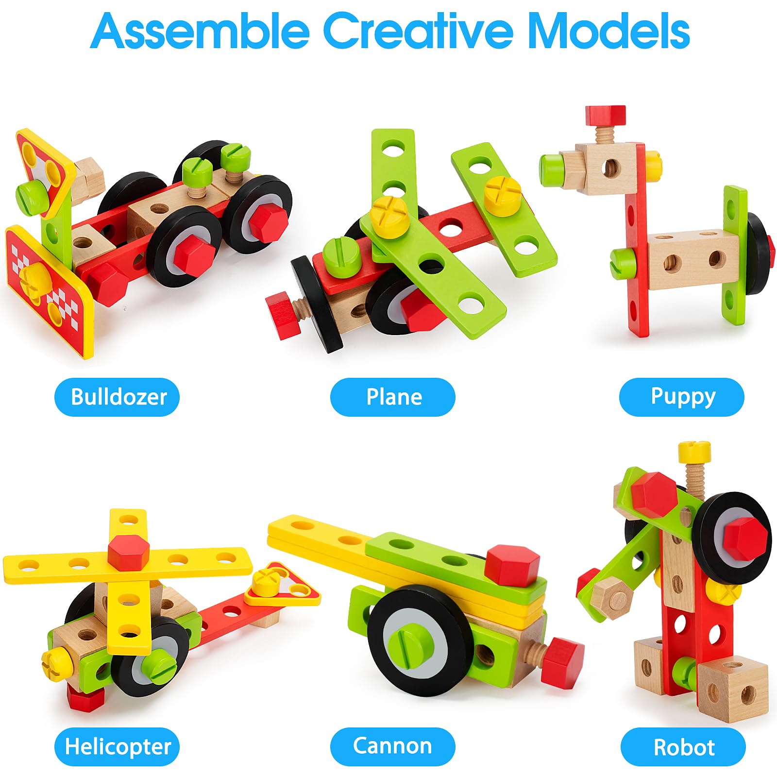 Foto 5 pulgar | Juego De Herramientas Wememorn Kids De Madera Con Taladro Eléctrico Y Caja De Herramientas - Venta Internacional.