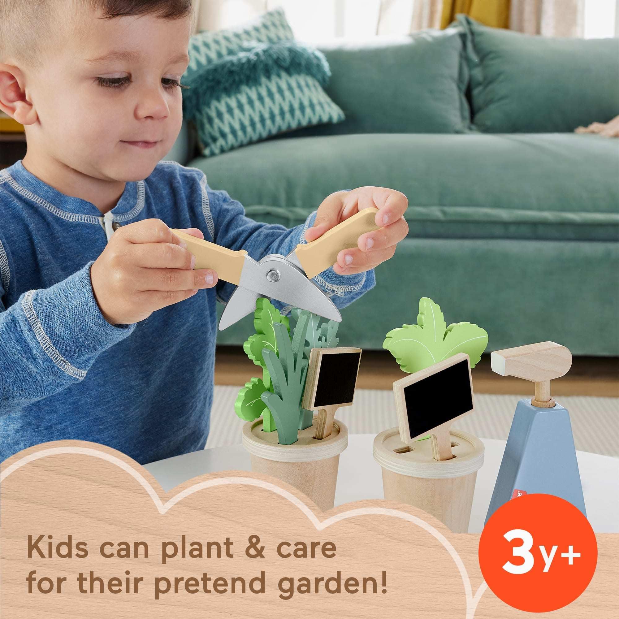 Foto 2 | Juego De Herramientas Y Jardín De Hierbas De Juguete Fisher-price Wood, 12 Piezas, 3+y - Venta Internacional.