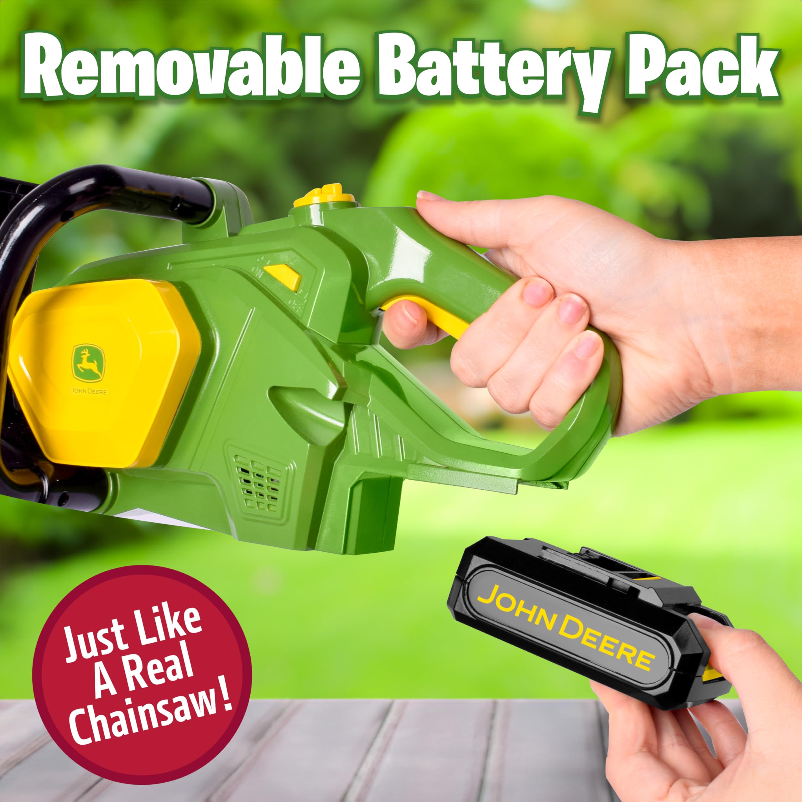 Foto 5 pulgar | Motosierra De Juguete John Deere Power Tools Con Luces Y Sonidos - Venta Internacional.