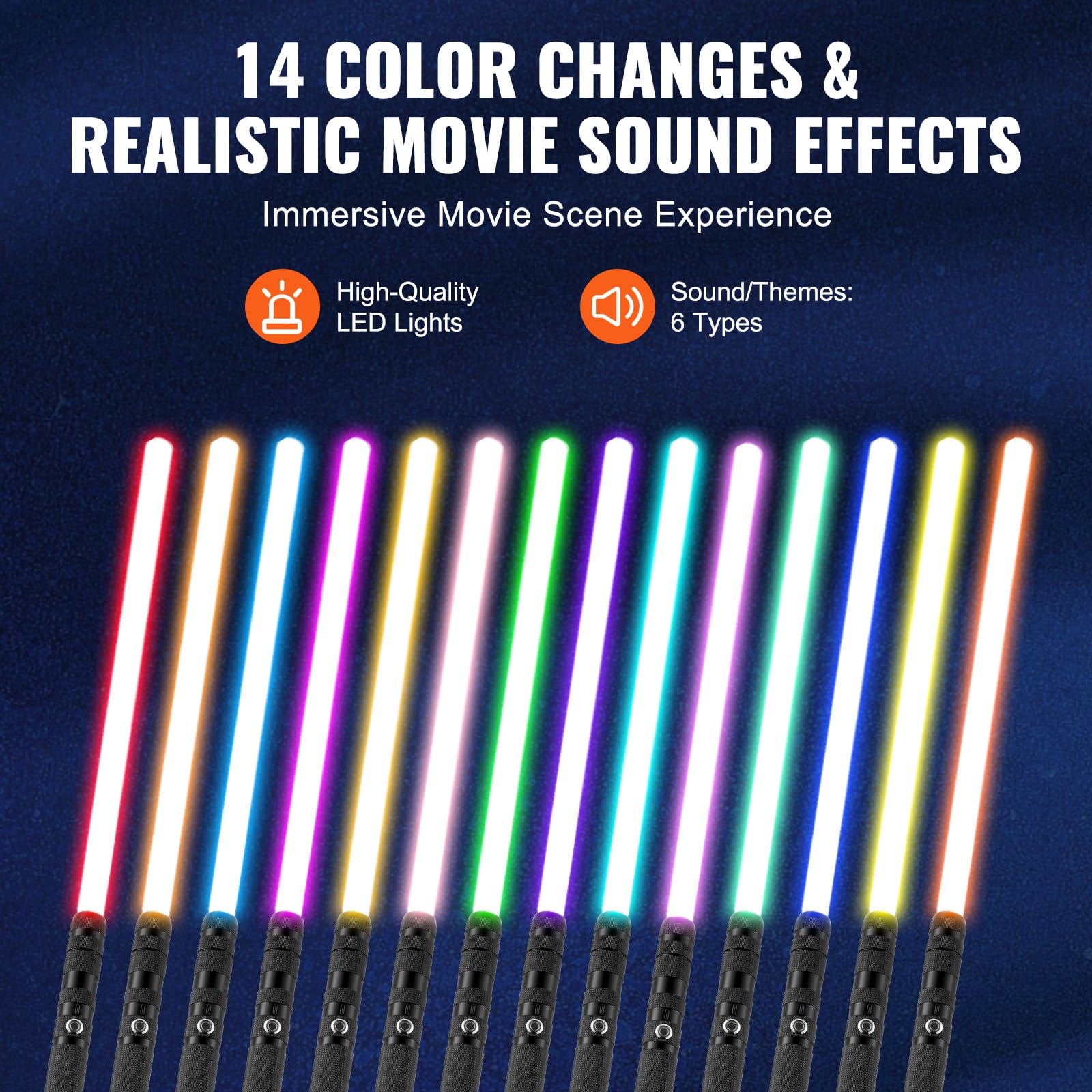 Foto 6 pulgar | Mango De Aleación Dueling Lightsaber Vevor Con 14 Colores Rgb, 6 Modos - Venta Internacional.