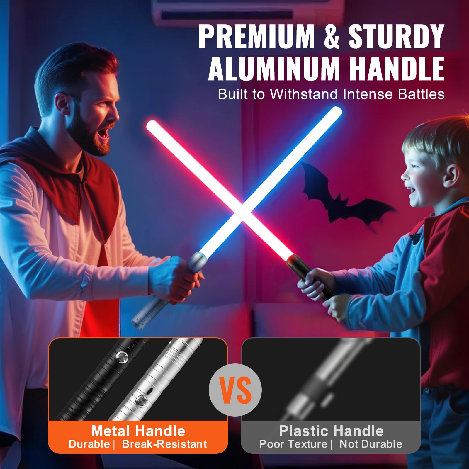 Foto 7 pulgar | Dueling Lightsaber Vevor 2 En 1 Con 7 Colores Rgb Y Efectos De Sonido - Venta Internacional.