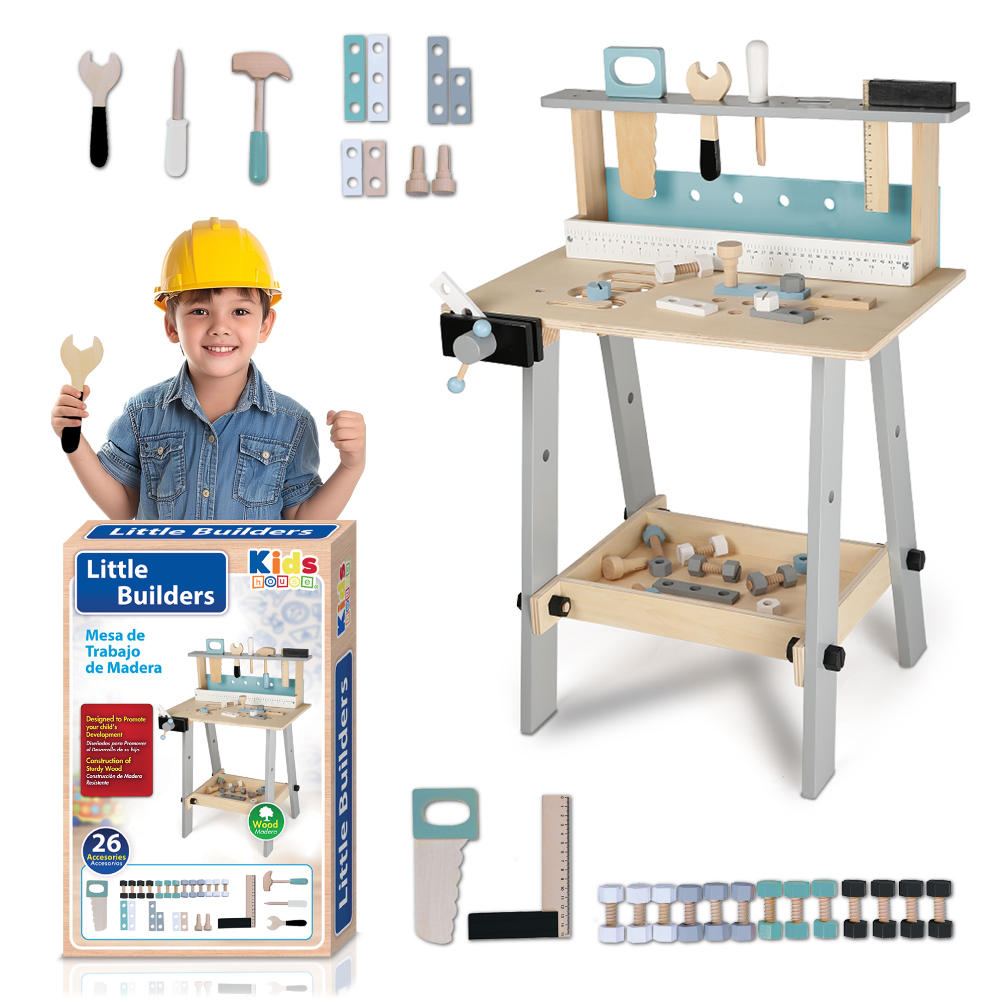 Foto 6 | Kids House Presenta Su Mesa De Trabajo De Carpintería Para Niños: ¡herramientas Y Tornillos Que Elevan La Di