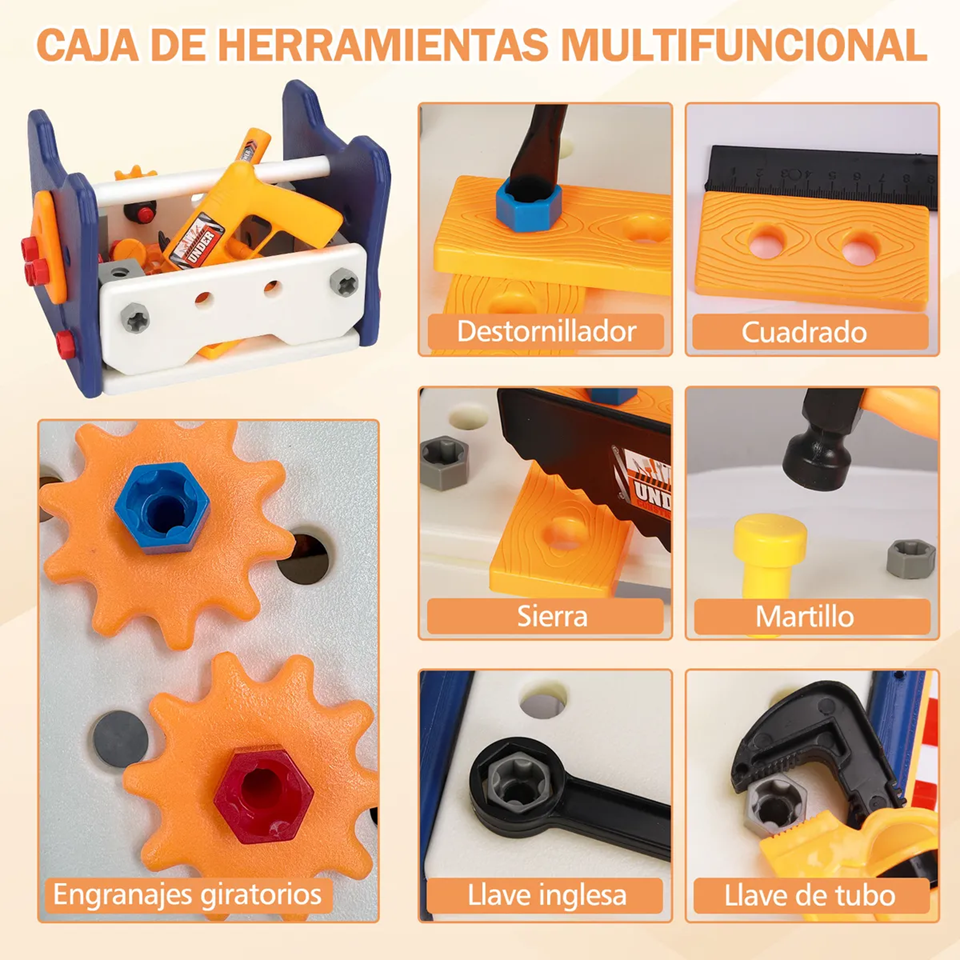 Foto 5 pulgar | Caja de Herramientas de Juguete Para Niños Tucson De J 58 Pzs