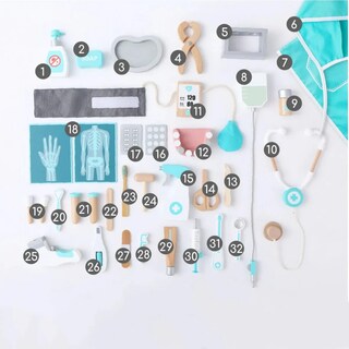Foto 3 | 36 Piezas De Madera Doctor Playset Belug Role Play Azul