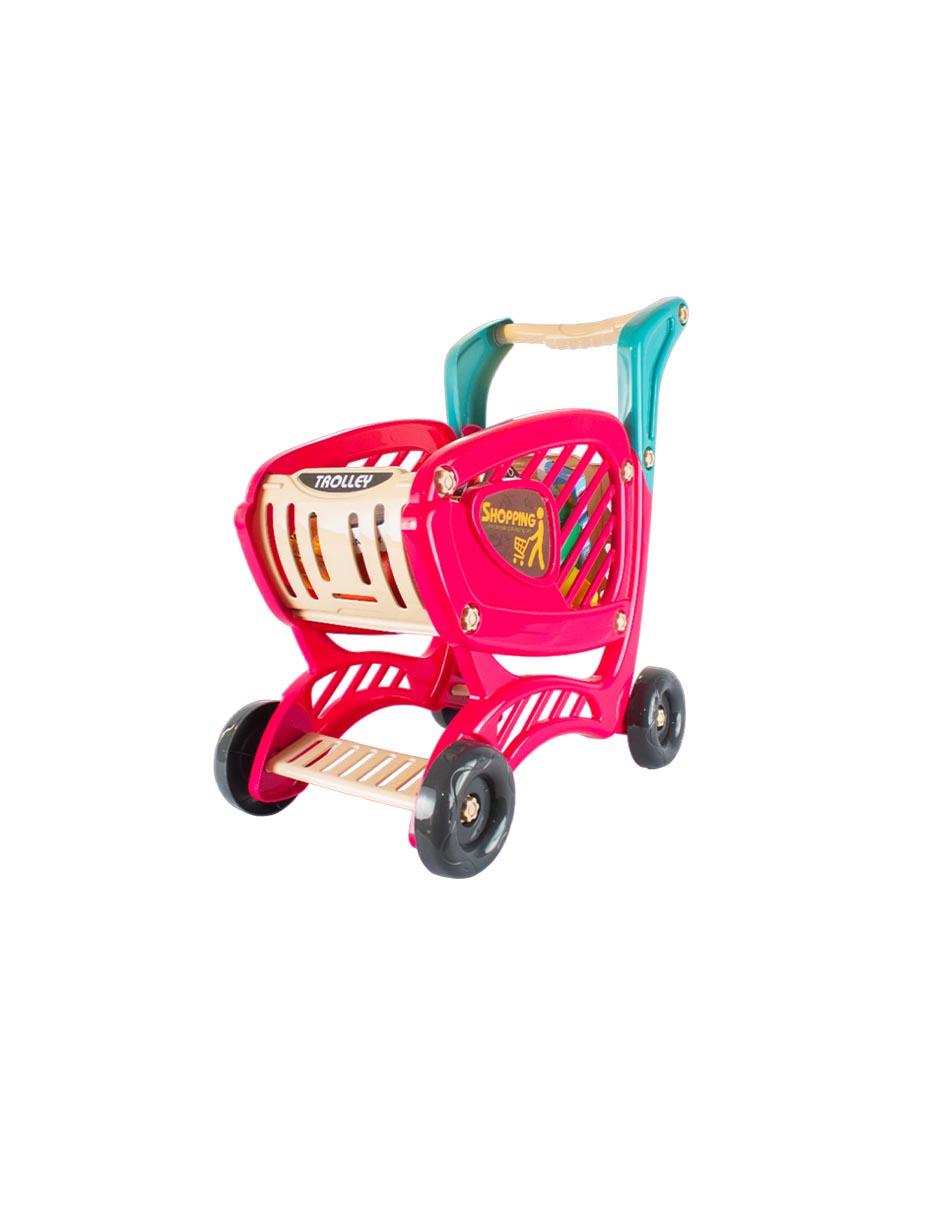 Carrito de Supermercado de Juguete Simulation Kitchen Rosa para Niños