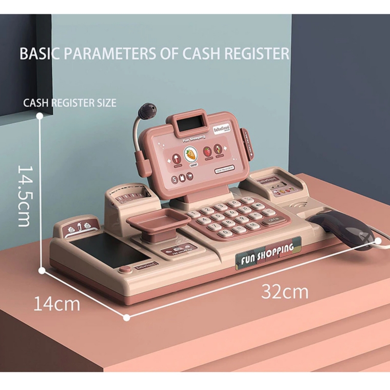 Foto 2 pulgar | Caja Registradora De Juguete Rosa Con 25 Accesorios Y Sonido Para Niños De 3 Años - Venta Internacional.