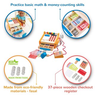 Foto 4 | Set De Juegos De Simulación De Madera Checkout Register Hape Para Niños - Venta Internacional.
