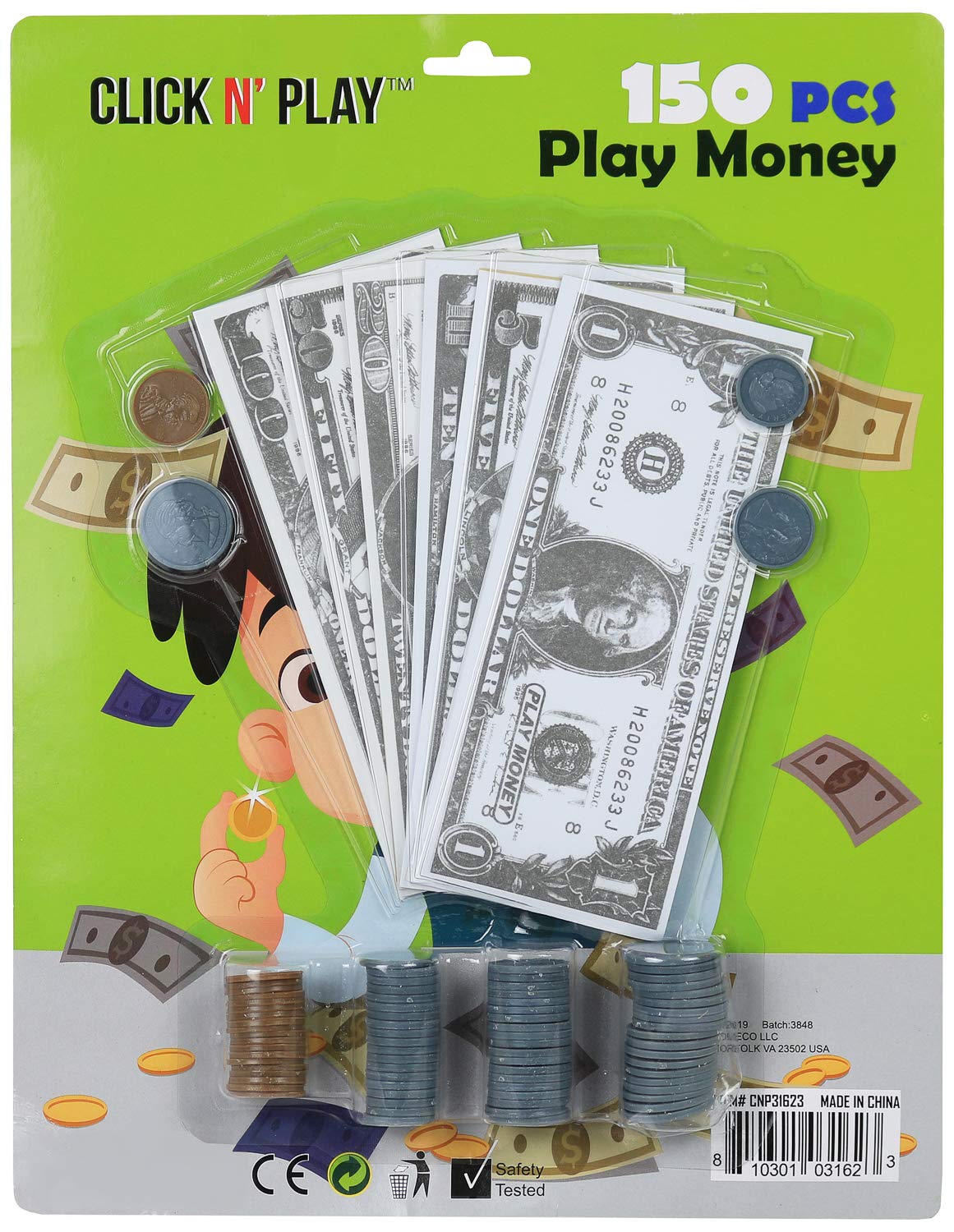 Foto 6 pulgar | Set Pretend Play Money Click N' Play De 150 Piezas Para Niños - Venta Internacional.