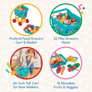 Foto 3 | Set Grocery Playset Battat Deluxe Con Carrito De Compras Y Comida Para Mayores De 3 - Venta Internacional.
