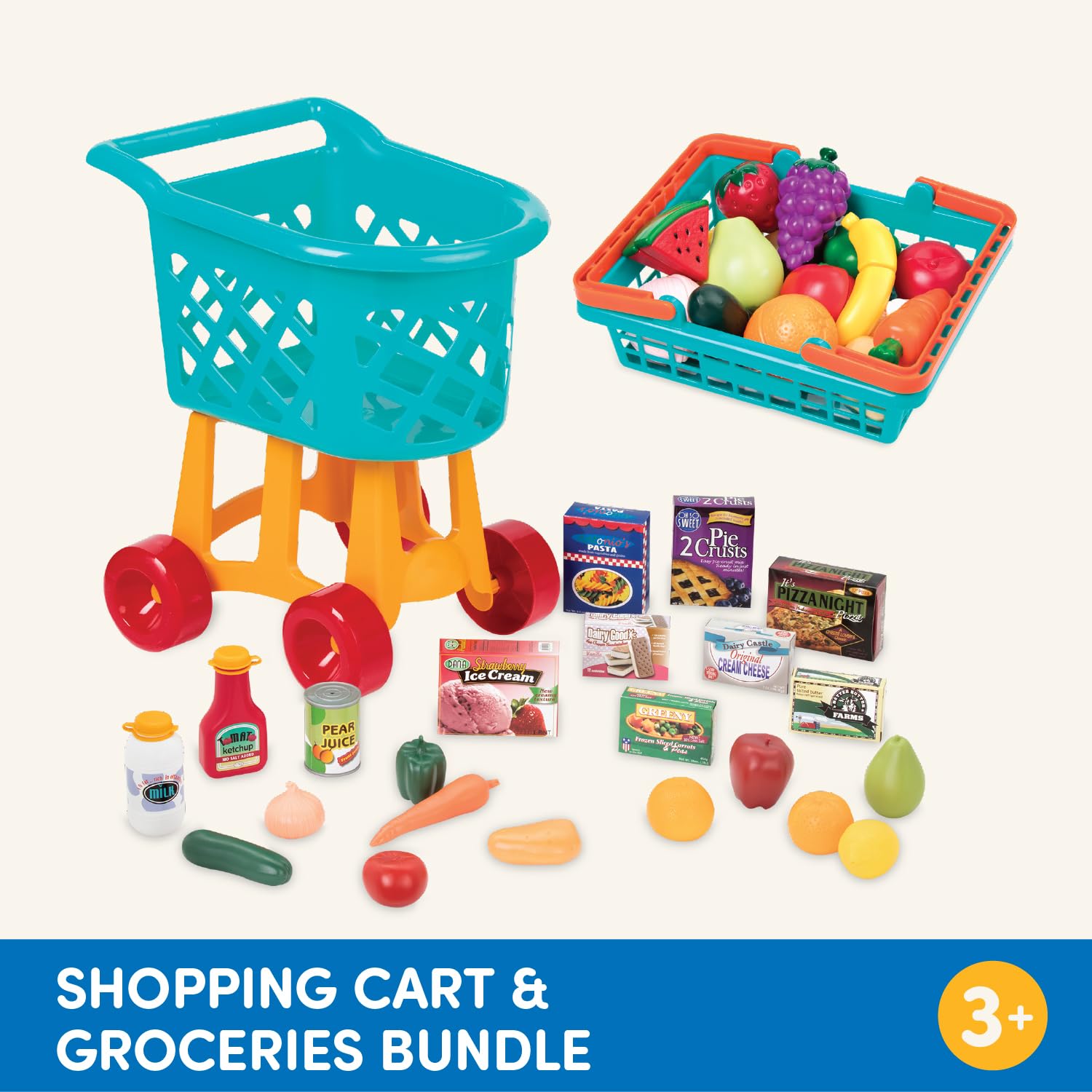Foto 7 pulgar | Set Grocery Playset Battat Deluxe Con Carrito De Compras Y Comida Para Mayores De 3 - Venta Internacional.
