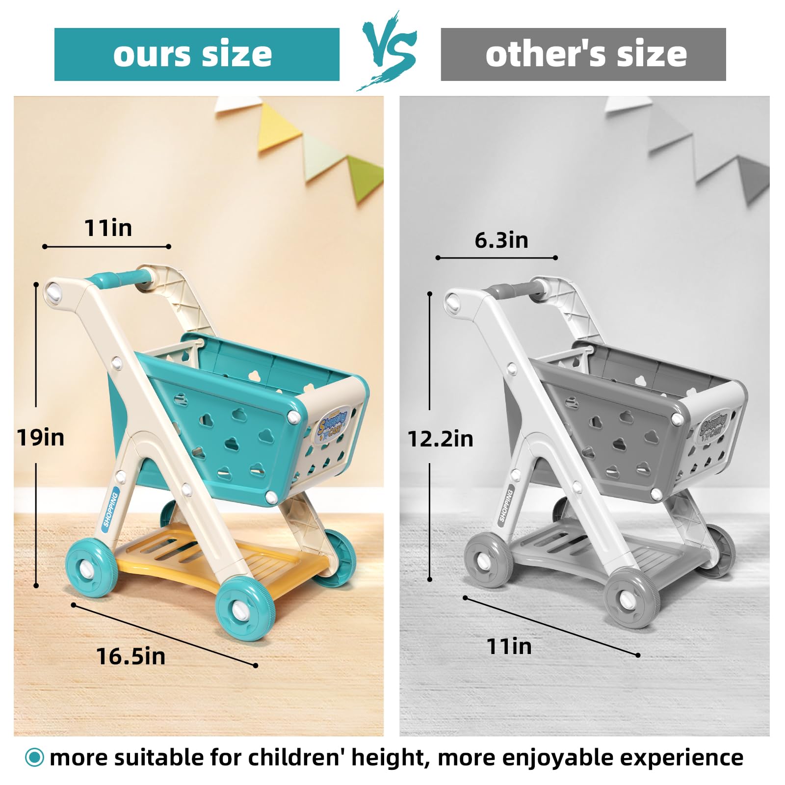 Foto 5 pulgar | Set de Carrito de Compras para Niños Jovow con Comida Simulada para Niños Tamaño 3+ - Venta Internacional