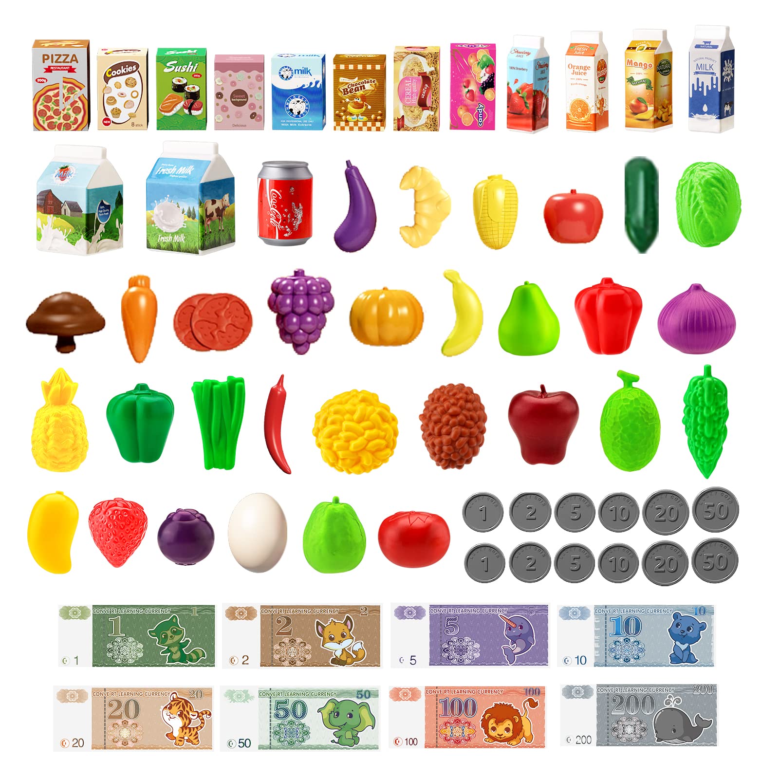 Foto 6 pulgar | Set de Carrito de Compras para Niños Jovow con Comida Simulada para Niños Tamaño 3+ - Venta Internacional