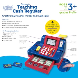 Foto 7 | Cash Register Learning Resources Pretend & Play, 73 Piezas, Juego 3+ - Venta Internacional.
