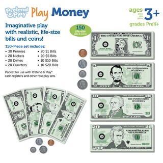 Foto 6 | Recursos De Aprendizaje De Pretend Play Money, 150 Piezas Para Niños Mayores De 3 Años - Venta Internacional.