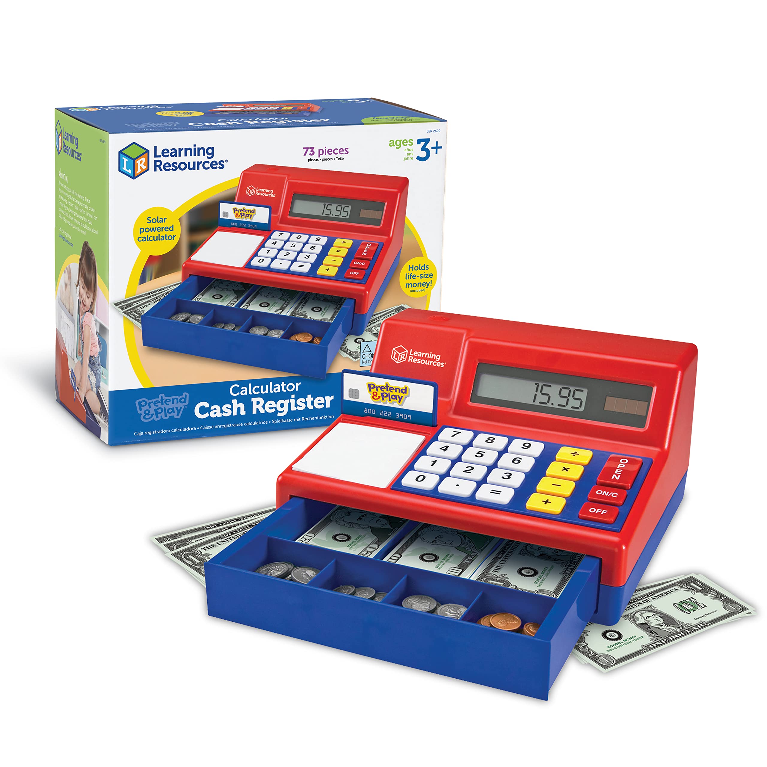 Toy Cash Register Learning Resources Pretend & Play 73 Unidades - Venta Internacional.