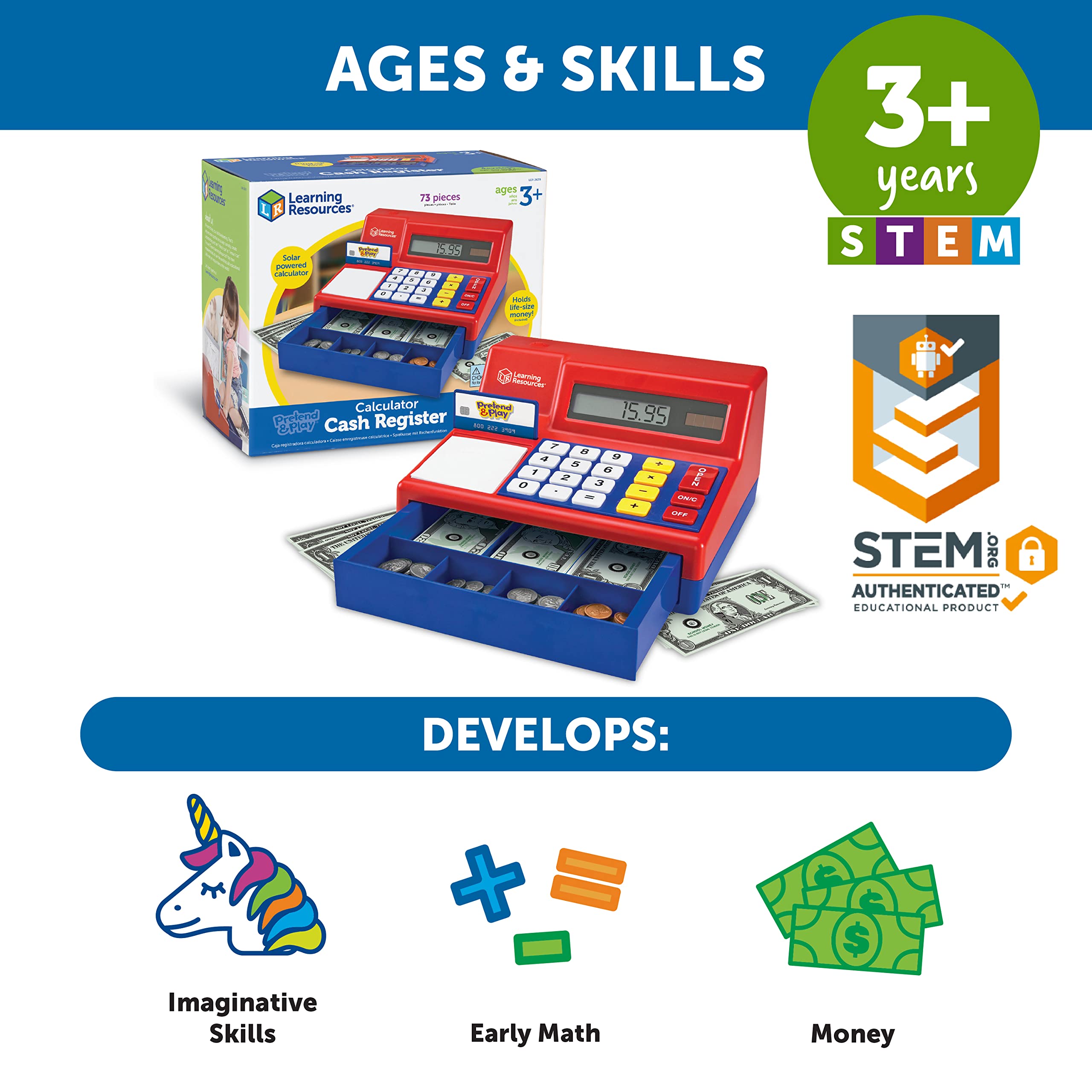 Foto 6 pulgar | Toy Cash Register Learning Resources Pretend & Play 73 Unidades - Venta Internacional.