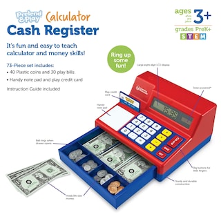 Foto 6 | Toy Cash Register Learning Resources Pretend & Play 73 Unidades - Venta Internacional.
