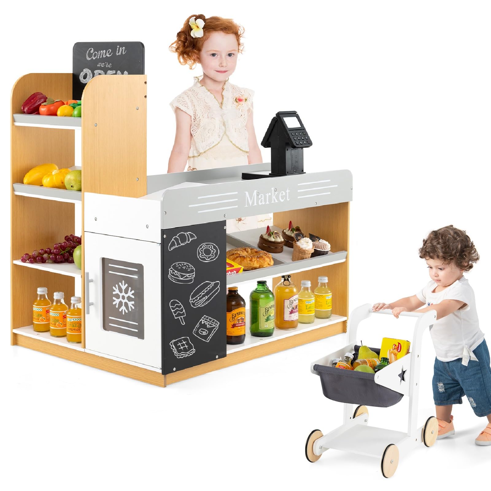 Foto 2 pulgar | Set Costzon Para Tienda De Comestibles Con Carrito De Compras Desde Hace Más De 3 Años - Venta Internacional.